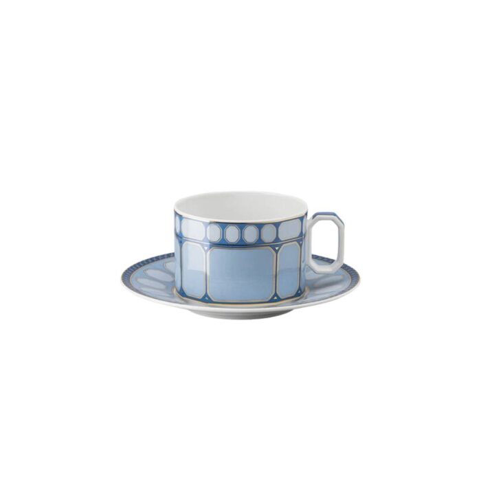 Cobalt Net Taza De Té Con Platillo Tulip 250 ML Trellis Home Decor