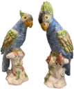 Pieza Decorativa Par De Pájaros Azul