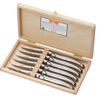 Set De 6 Cuchillos De Carne Plateado
