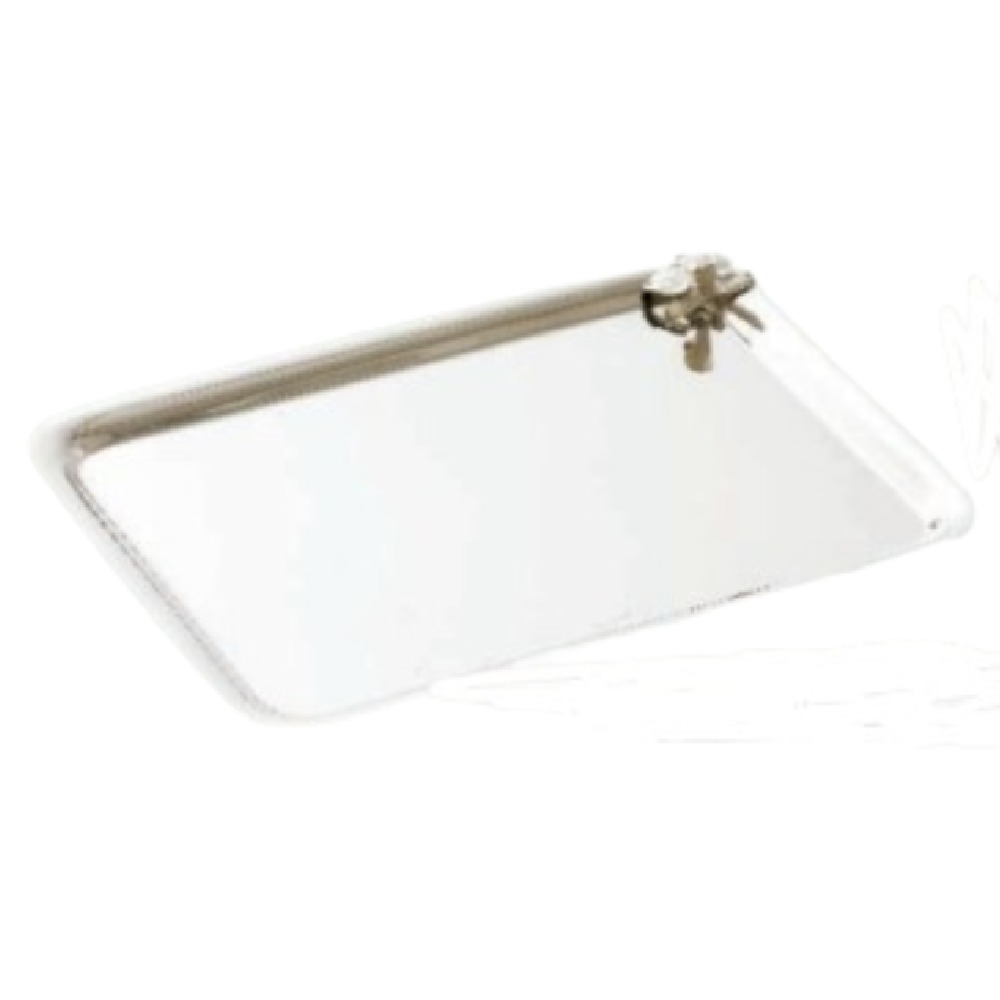 Bandeja De Servir De Plata con Orquidea